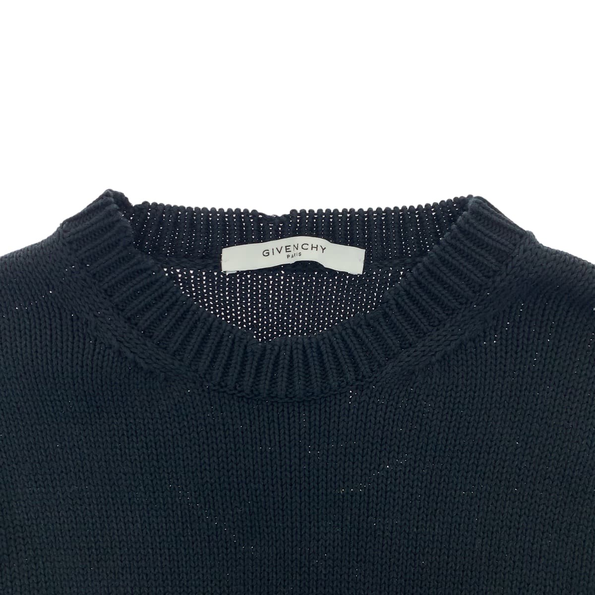 10392
 Givenchy Logo Size S Black Knit Sweater Men's