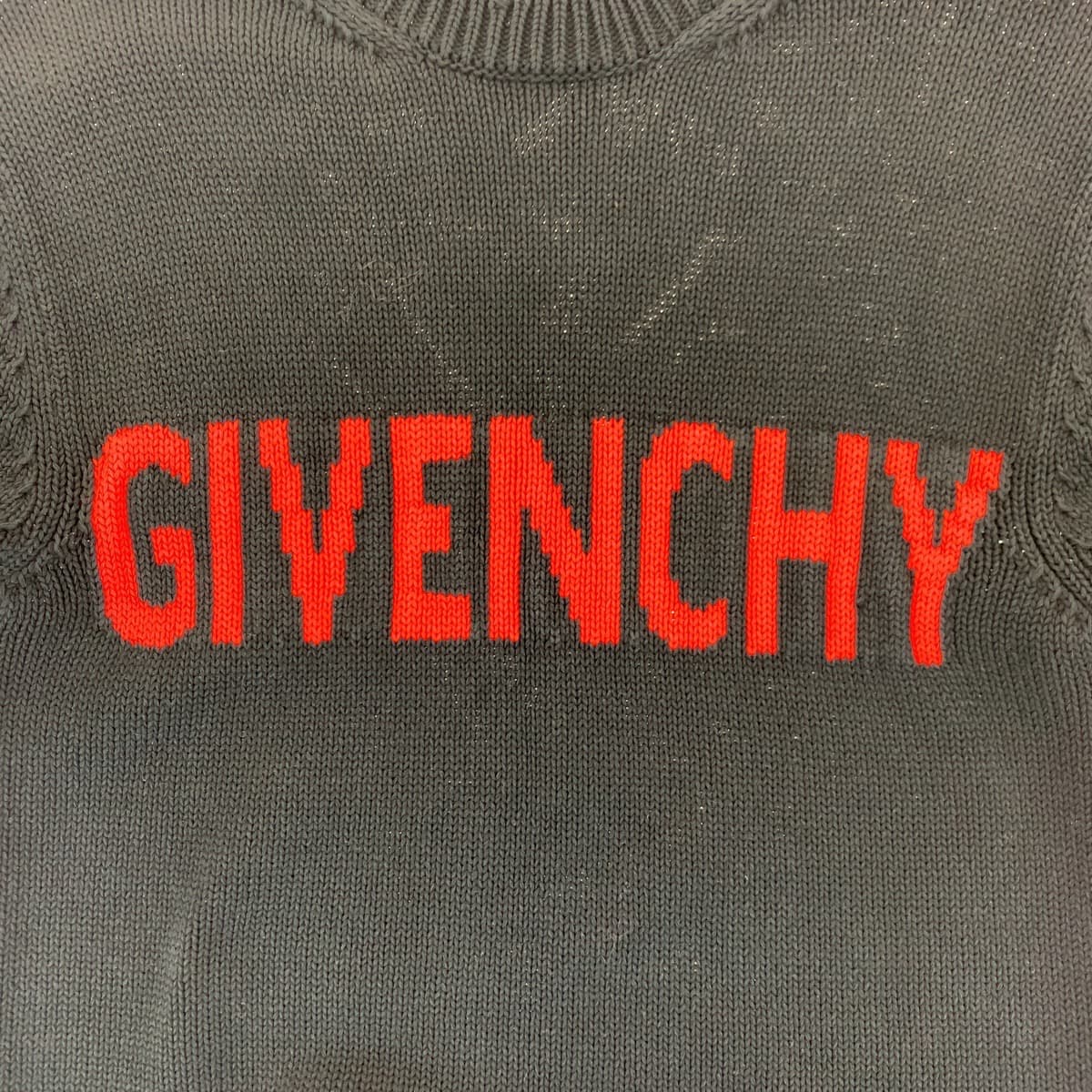 10392
 Givenchy Logo Size S Black Knit Sweater Men's