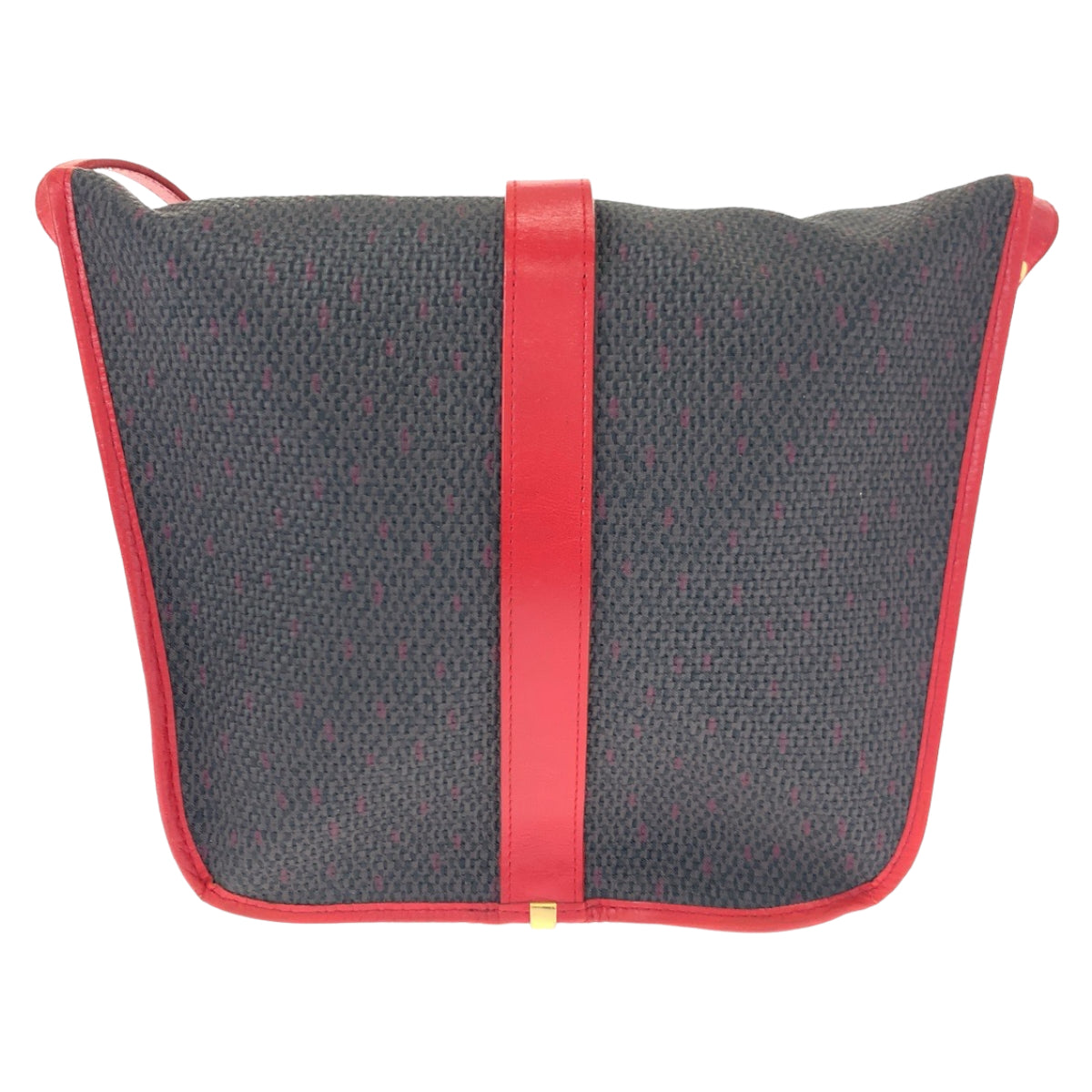 10394
YVES SAINT LAURENT イヴ サンローラン ヴィンテージ YSL グレー レッド PVC / レザー 斜め掛け ショルダーバッグ ポシェット  レディース AB30