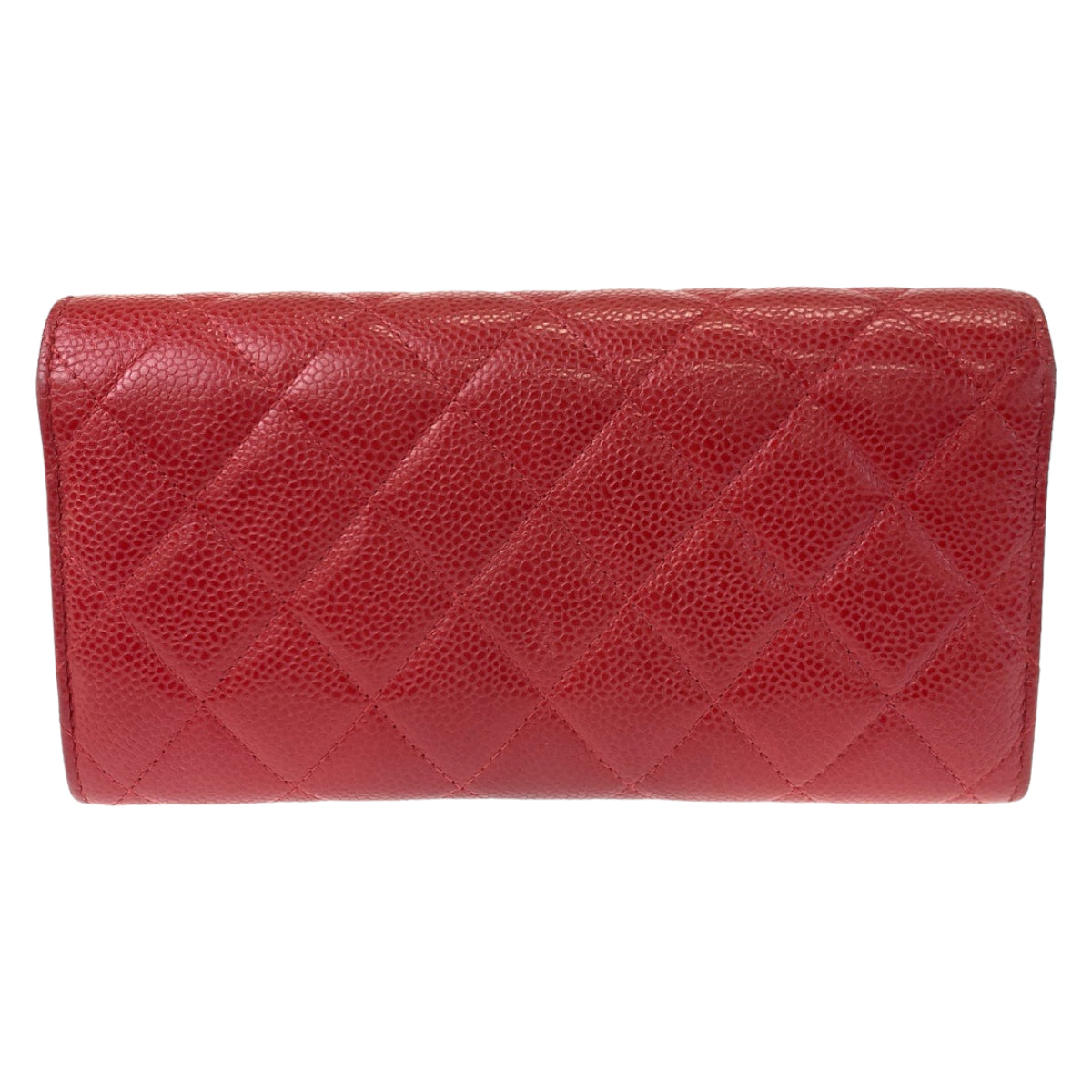 CHANEL シャネル マトラッセ ココマーク レッド 赤 キャビアスキン 長財布 ロングウォレット  レディース