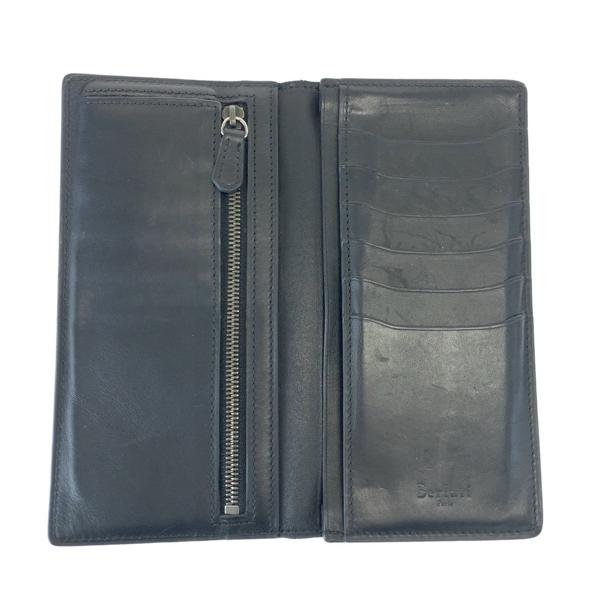 H-00527
Berluti ベルルッティ カリグラフィ ブラック 黒 グレー 灰色 レザー 長財布 二つ折り  メンズ