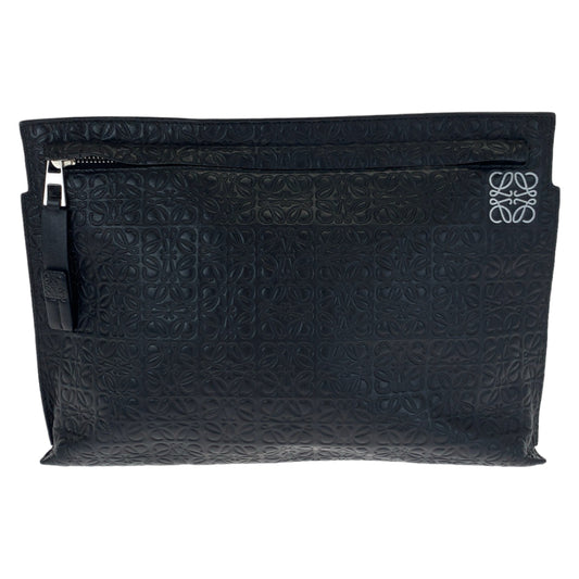 H-00554
LOEWE ロエベ リピート アナグラム ブラック 黒 レザー クラッチバッグ Tポーチ  メンズ