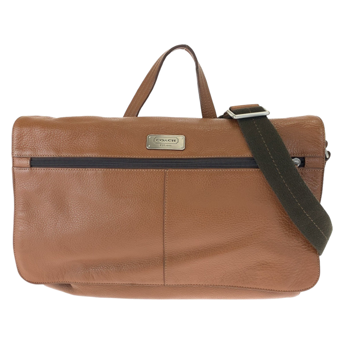 COACH コーチ ブラウン 茶 シルバー金具 レザー F70367 ショルダーバッグ メッセンジャーバッグ  メンズ