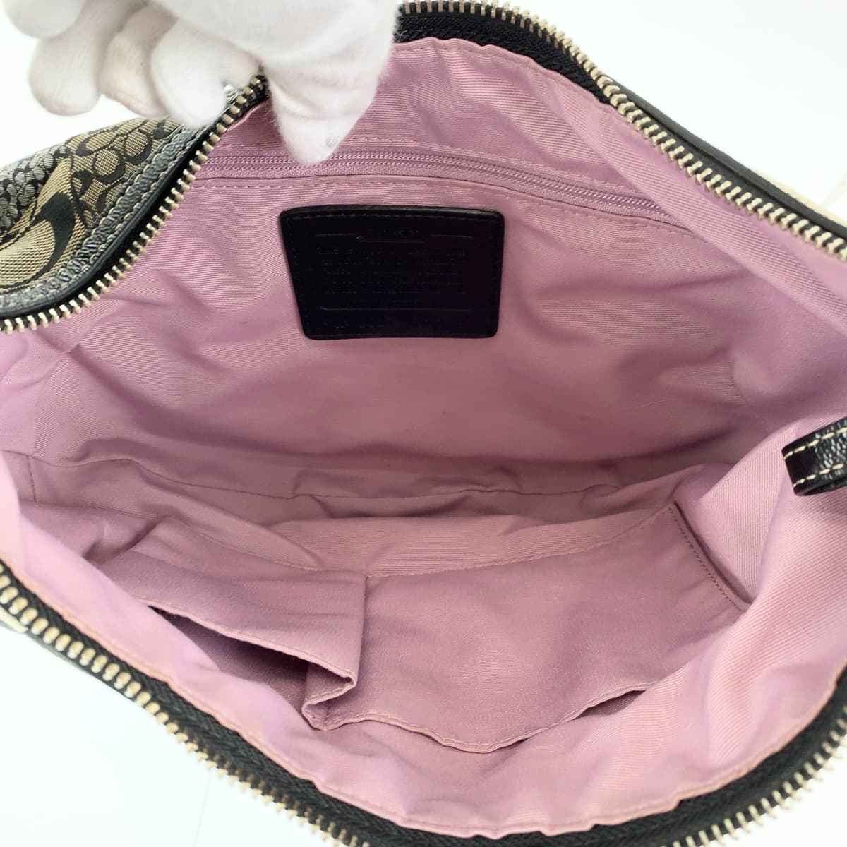 COACH コーチ ソーホー パッチワーク シグネチャー ベージュ ブラック 黒 キャンバス / レザー F12315 ワンショルダーバッグ 肩掛け  レディース