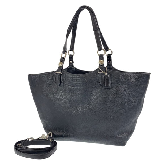 COACH コーチ ブラック 黒 シルバー金具 レザー 17222 ショルダーバッグ トートバッグ 2way  レディース