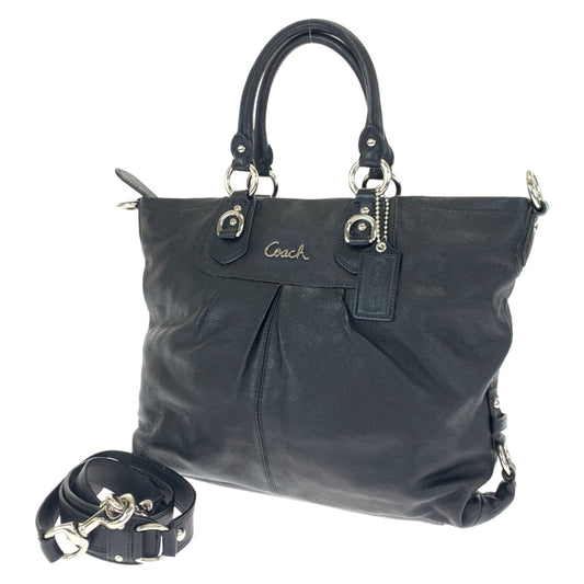 COACH コーチ ブラック 黒 レザー F15444 ショルダーバッグ ハンドバッグ 2way A4対応  レディース