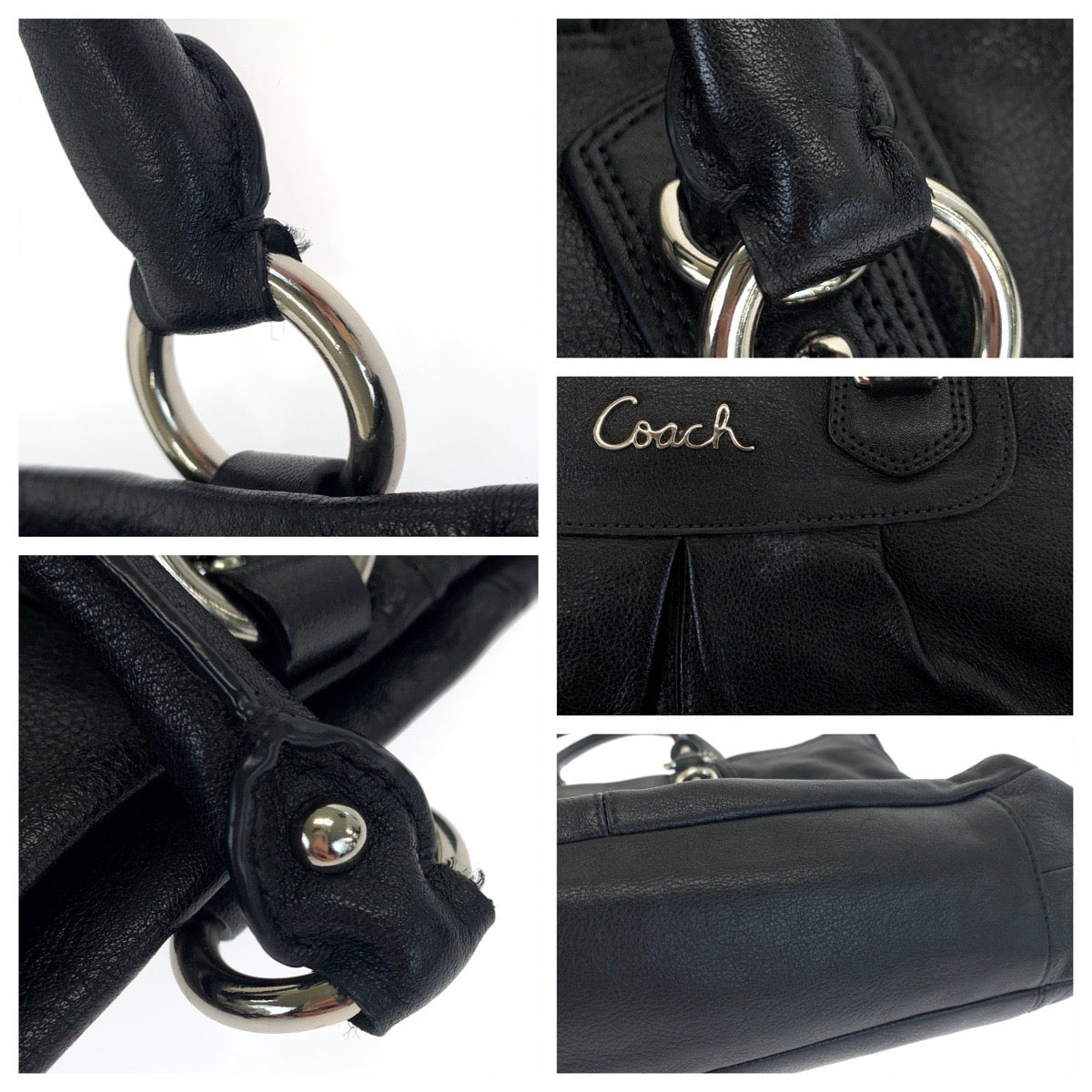 COACH コーチ ブラック 黒 レザー F15444 ショルダーバッグ ハンドバッグ 2way A4対応  レディース