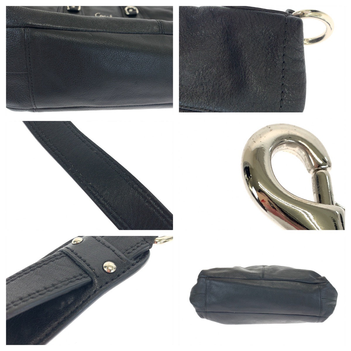 COACH コーチ ブラック 黒 レザー F15444 ショルダーバッグ ハンドバッグ 2way A4対応  レディース