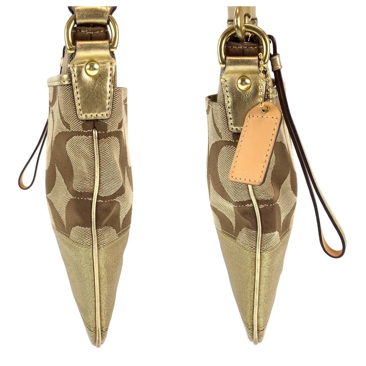 12558
COACH コーチ シグネチャー ベージュ ブラウン ゴールド金具 キャンバス 10129 ショルダーバッグ ポシェット 斜め掛け可能  レディース ABP5