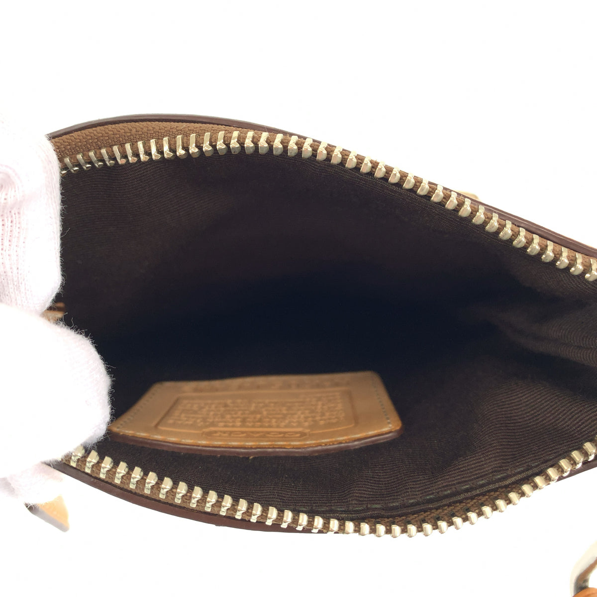 12555
COACH コーチ シグネチャー ベージュ ブラウン キャンバス / レザー 6442 ショルダーバッグ ポシェット 斜め掛け可能  レディース AB5