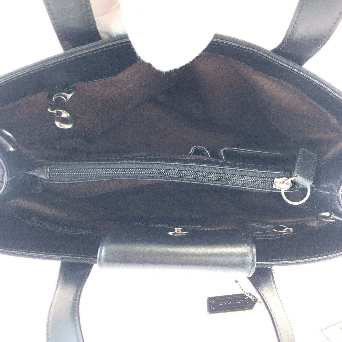 COACH コーチ ブラック 黒 キャンバス / レザー 7400 トートバッグ ハンドバッグ  レディース