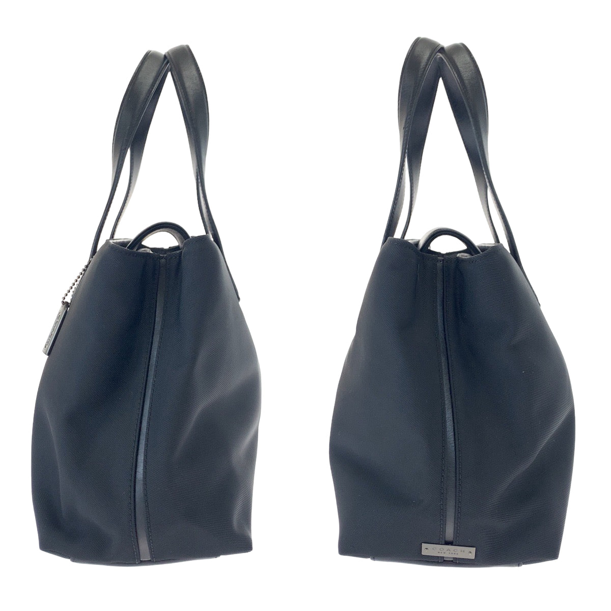 COACH コーチ ブラック 黒 キャンバス / レザー 7400 トートバッグ ハンドバッグ  レディース