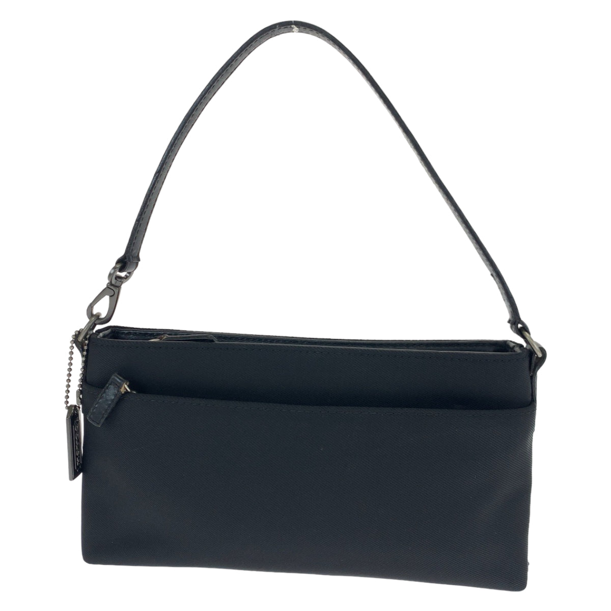 12554
COACH コーチ ブラック シルバー金具 キャンバス / レザー 7407 ハンドバッグ アクセサリーポーチ  レディース