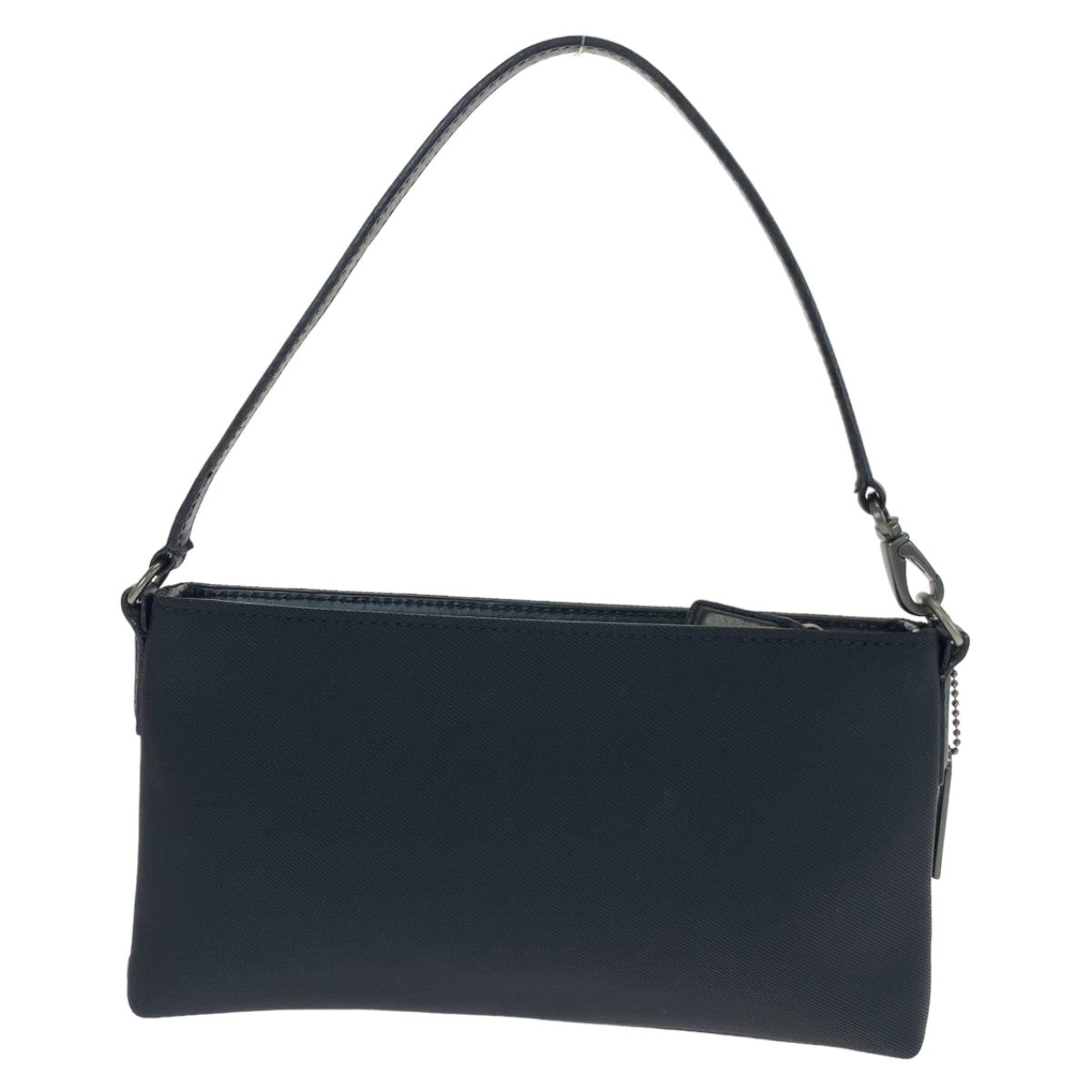 12554
COACH コーチ ブラック シルバー金具 キャンバス / レザー 7407 ハンドバッグ アクセサリーポーチ  レディース