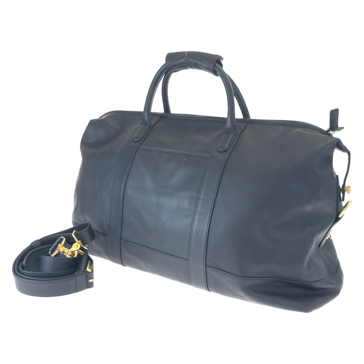 COACH コーチ ブラック 黒 ゴールド金具 レザー 0502 ボストンバッグ 旅行バッグ 2way  レディース