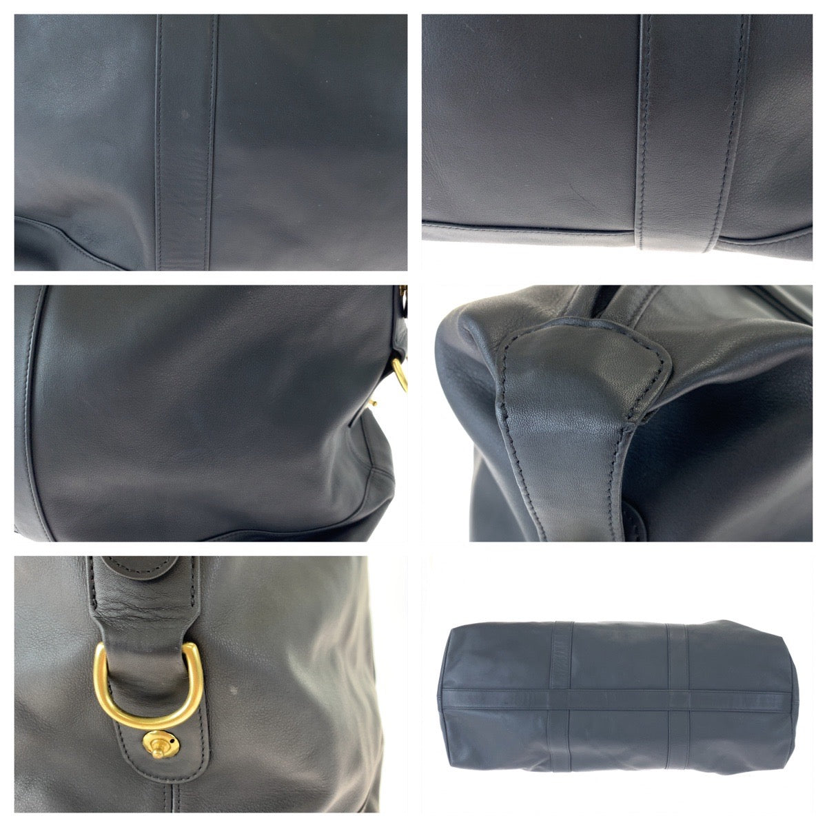 COACH コーチ ブラック 黒 ゴールド金具 レザー 0502 ボストンバッグ 旅行バッグ 2way  レディース