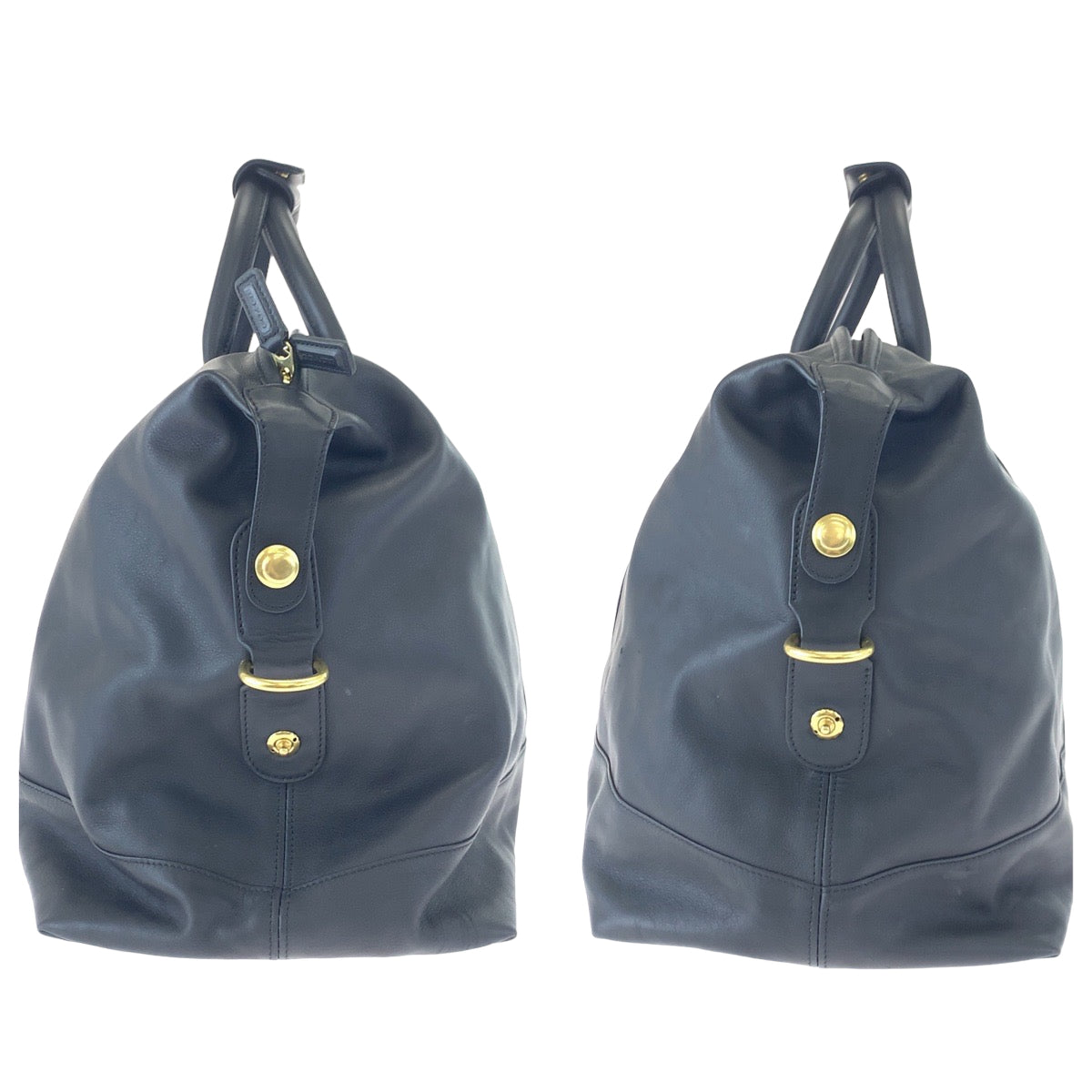 COACH コーチ ブラック 黒 ゴールド金具 レザー 0502 ボストンバッグ 旅行バッグ 2way  レディース