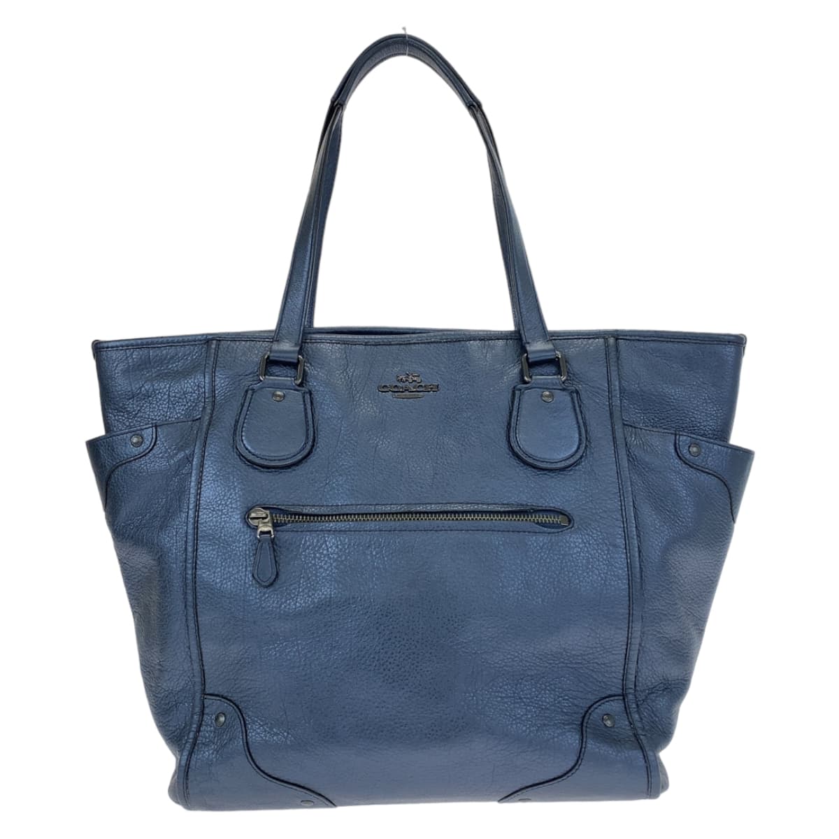 COACH コーチ ブルー 青 レザー 34039 トートバッグ ハンドバッグ  レディース