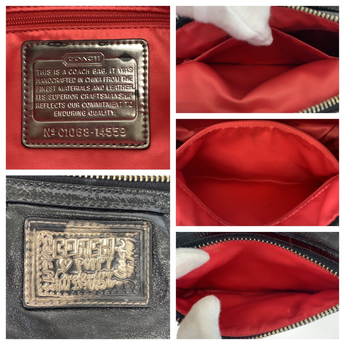 COACH コーチ ポピー ブラック 黒 レザー 14559 ワンショルダーバッグ 2way 肩掛け  レディース