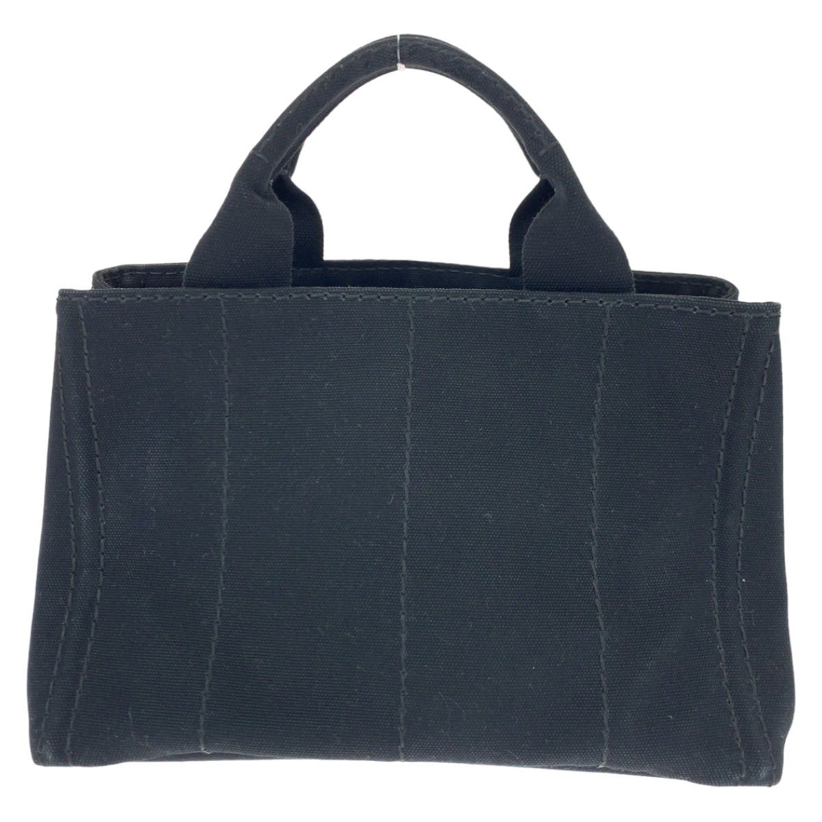H-00557
PRADA プラダ カナパ 三角ロゴプレート ブラック 黒 ネロ ノワール キャンバス トートバッグ ハンドバッグ  レディース