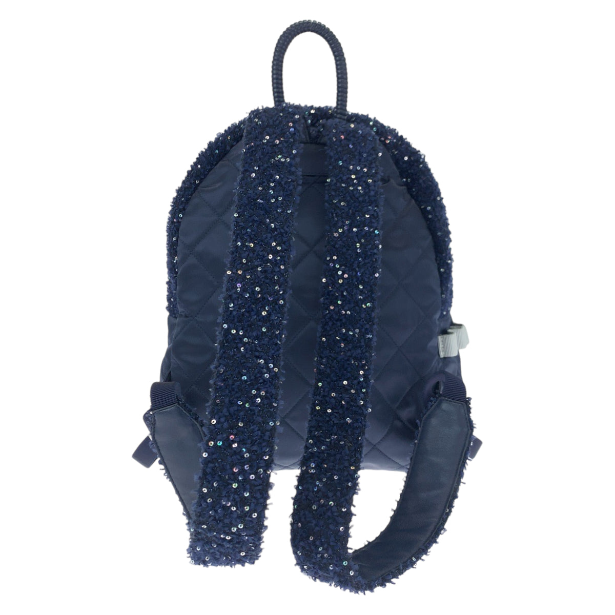 H-00558
CHANEL シャネル マトラッセ ココマーク ネイビー 紺 シルバー金具 ナイロン / ツイード A91964 リュックサック バックパック  レディース