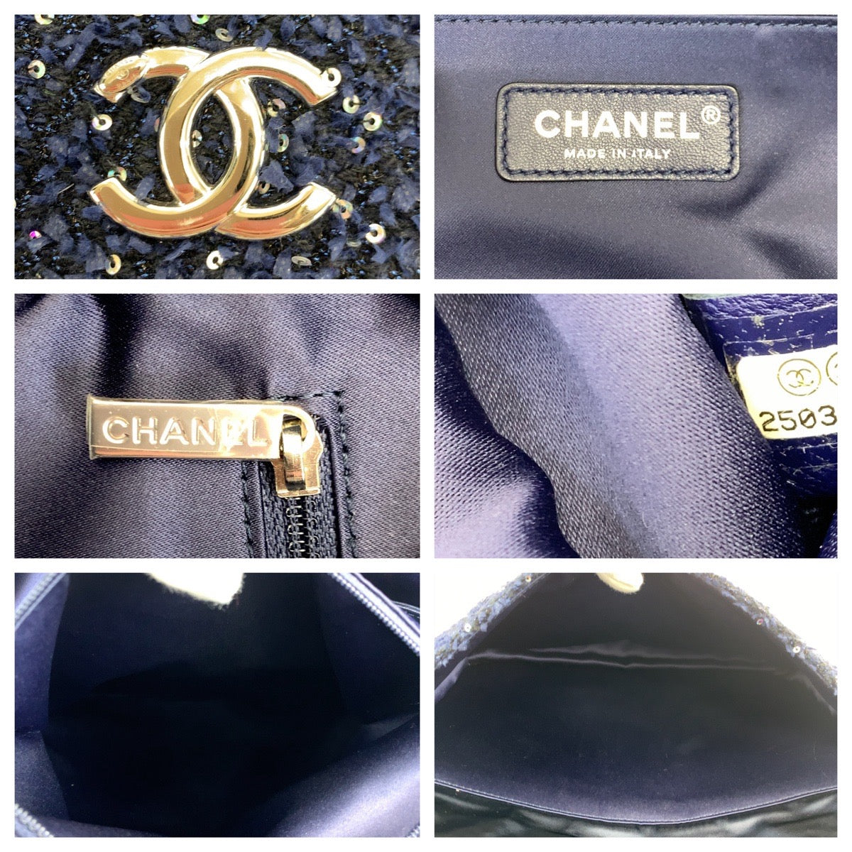 H-00558
CHANEL シャネル マトラッセ ココマーク ネイビー 紺 シルバー金具 ナイロン / ツイード A91964 リュックサック バックパック  レディース