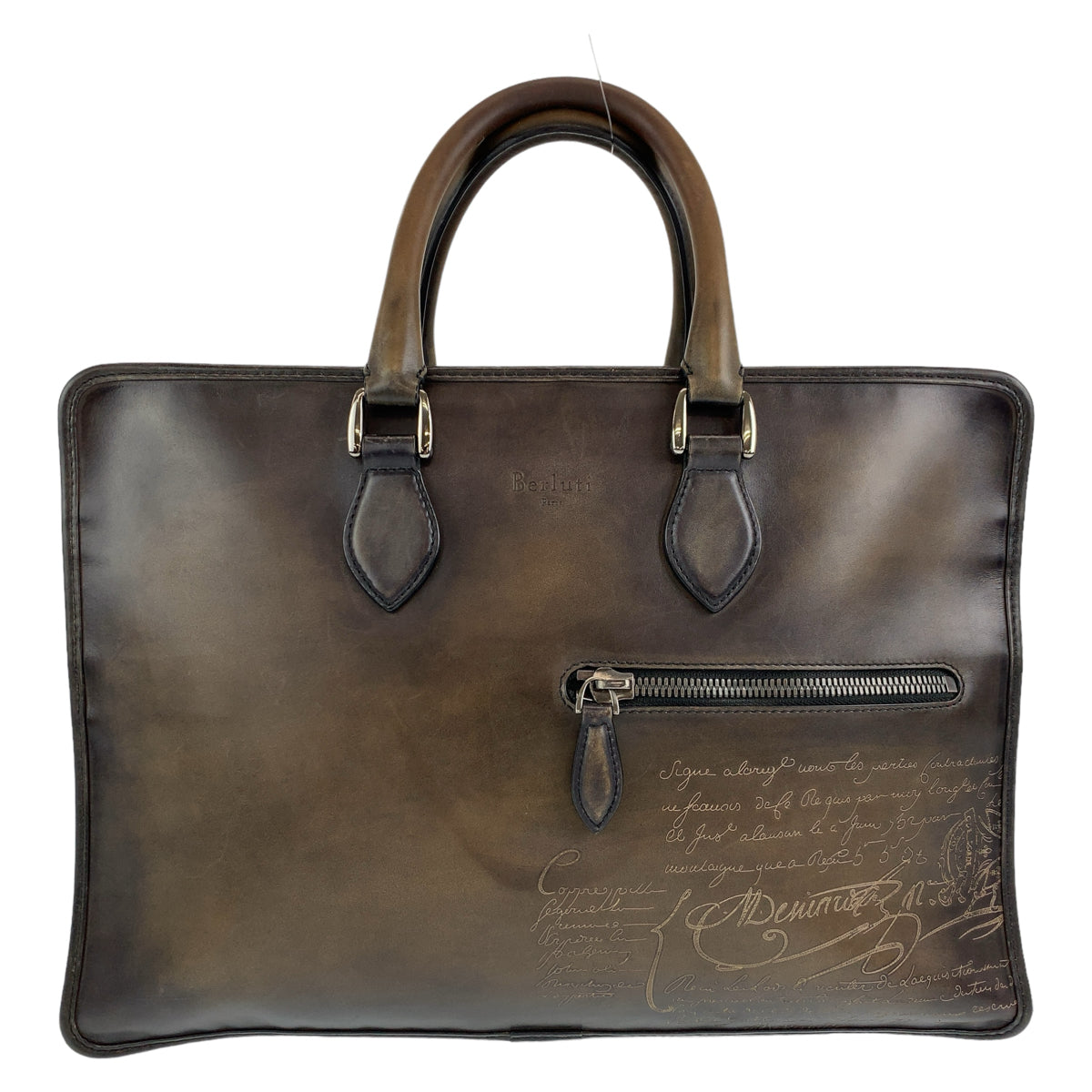 H-00561
Berluti ベルルッティ アンジュール カリグラフィ スクリット ブラウン 茶色 レザー ビジネスバッグ ブリーフケース A4対応  メンズ