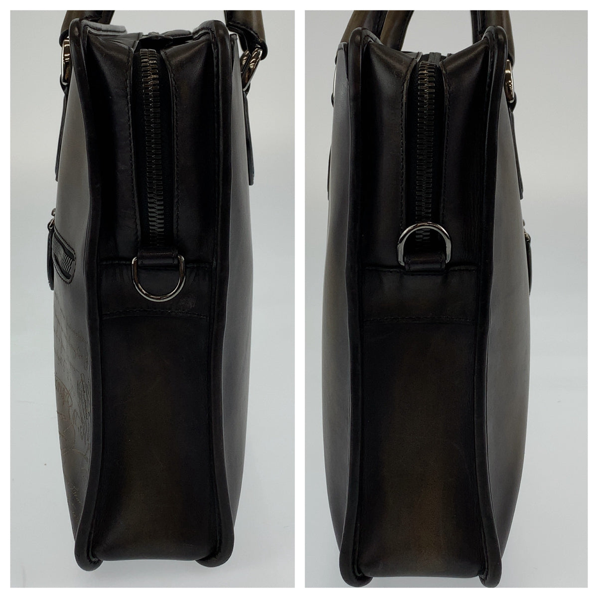 H-00561
Berluti ベルルッティ アンジュール カリグラフィ スクリット ブラウン 茶色 レザー ビジネスバッグ ブリーフケース A4対応  メンズ