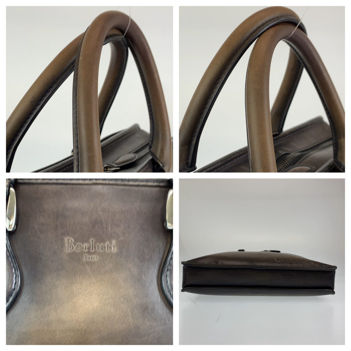 H-00561
Berluti ベルルッティ アンジュール カリグラフィ スクリット ブラウン 茶色 レザー ビジネスバッグ ブリーフケース A4対応  メンズ