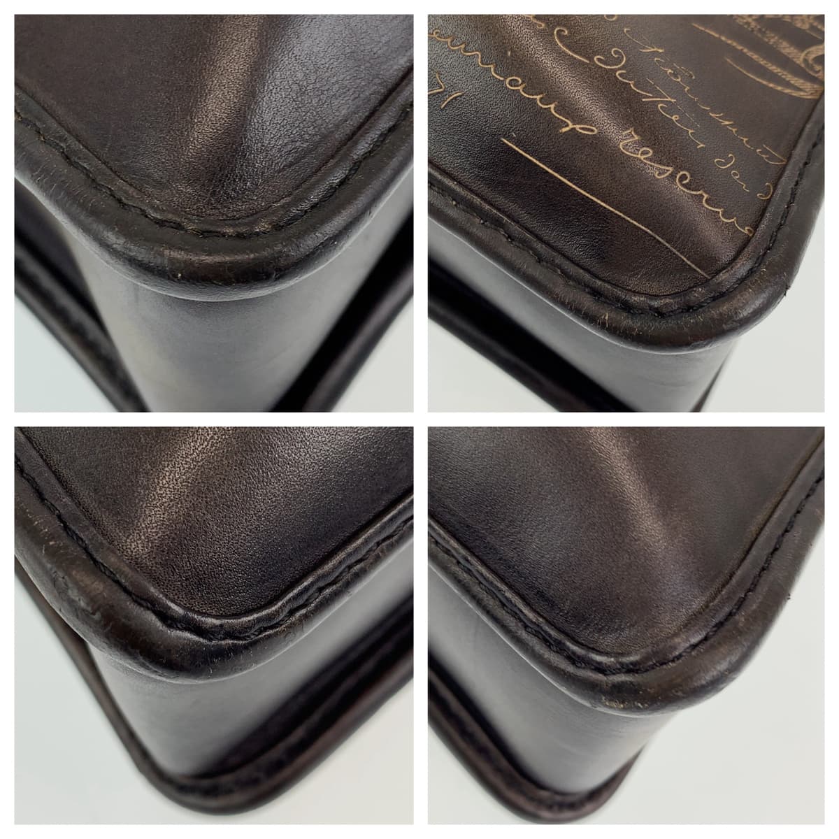 H-00561
Berluti ベルルッティ アンジュール カリグラフィ スクリット ブラウン 茶色 レザー ビジネスバッグ ブリーフケース A4対応  メンズ