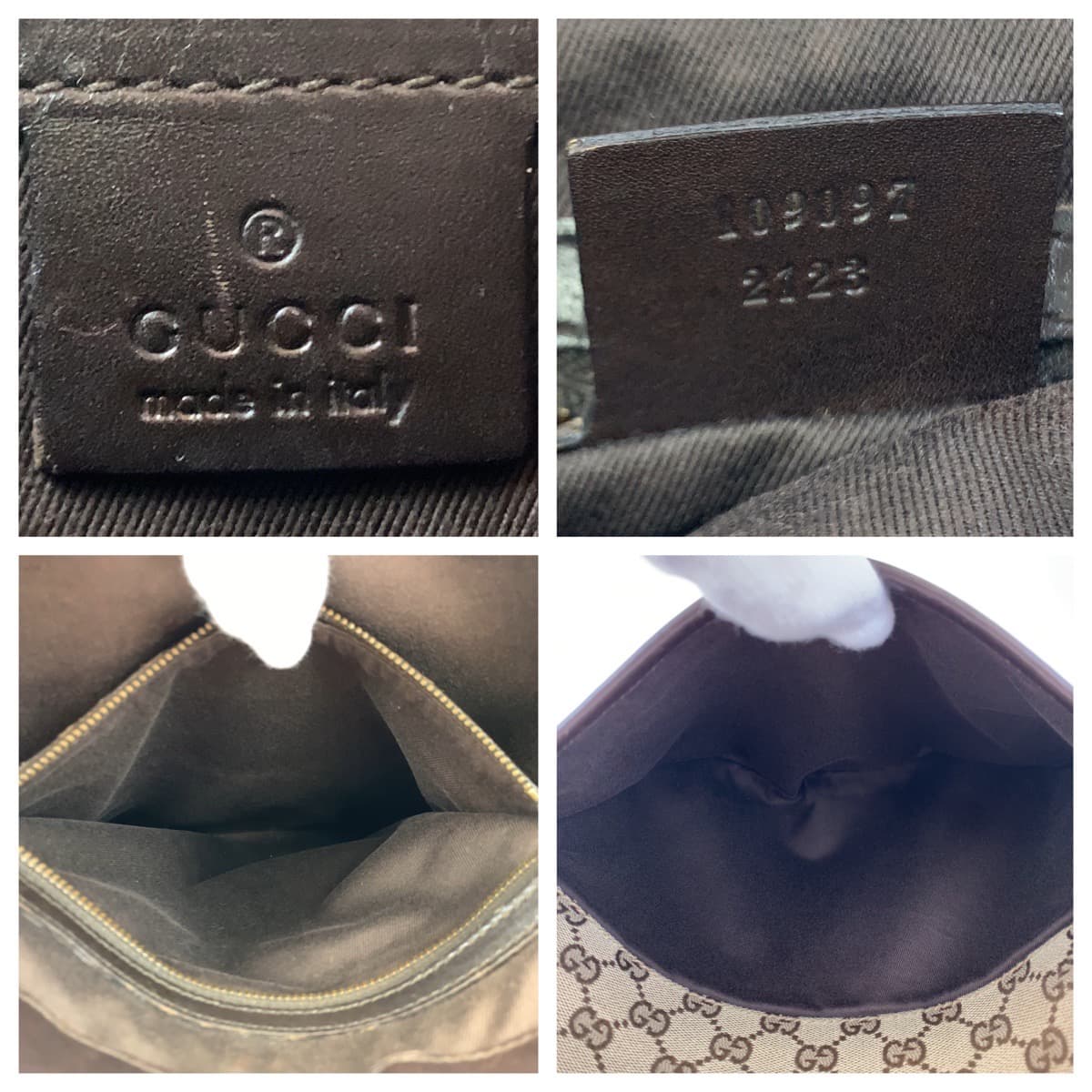 H-00562
GUCCI グッチ GG柄 男女兼用 ベージュ ブラウン 茶 GGキャンバス / レザー 109097 斜め掛け ショルダーバッグ メッセンジャーバッグ  レディース