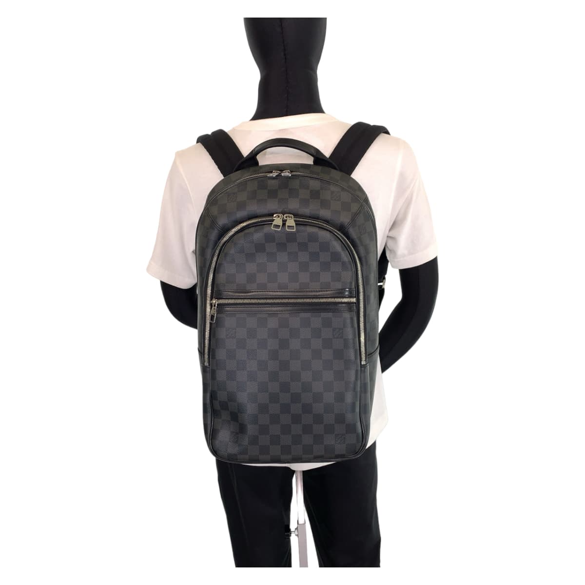 LOUIS VUITTON ルイヴィトン ダミエ・グラフィット ミカエル 黒 ブラック シルバー金具 PVC N58024 リュック バックパック  メンズ
