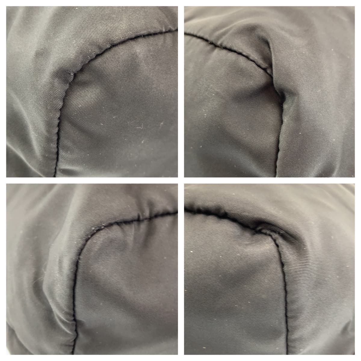 10403
PRADA プラダ テスート 三角ロゴプレート リバーシブル ブラック ネイビー シルバー金具 ナイロン トートバッグ ハンドバッグ  レディース