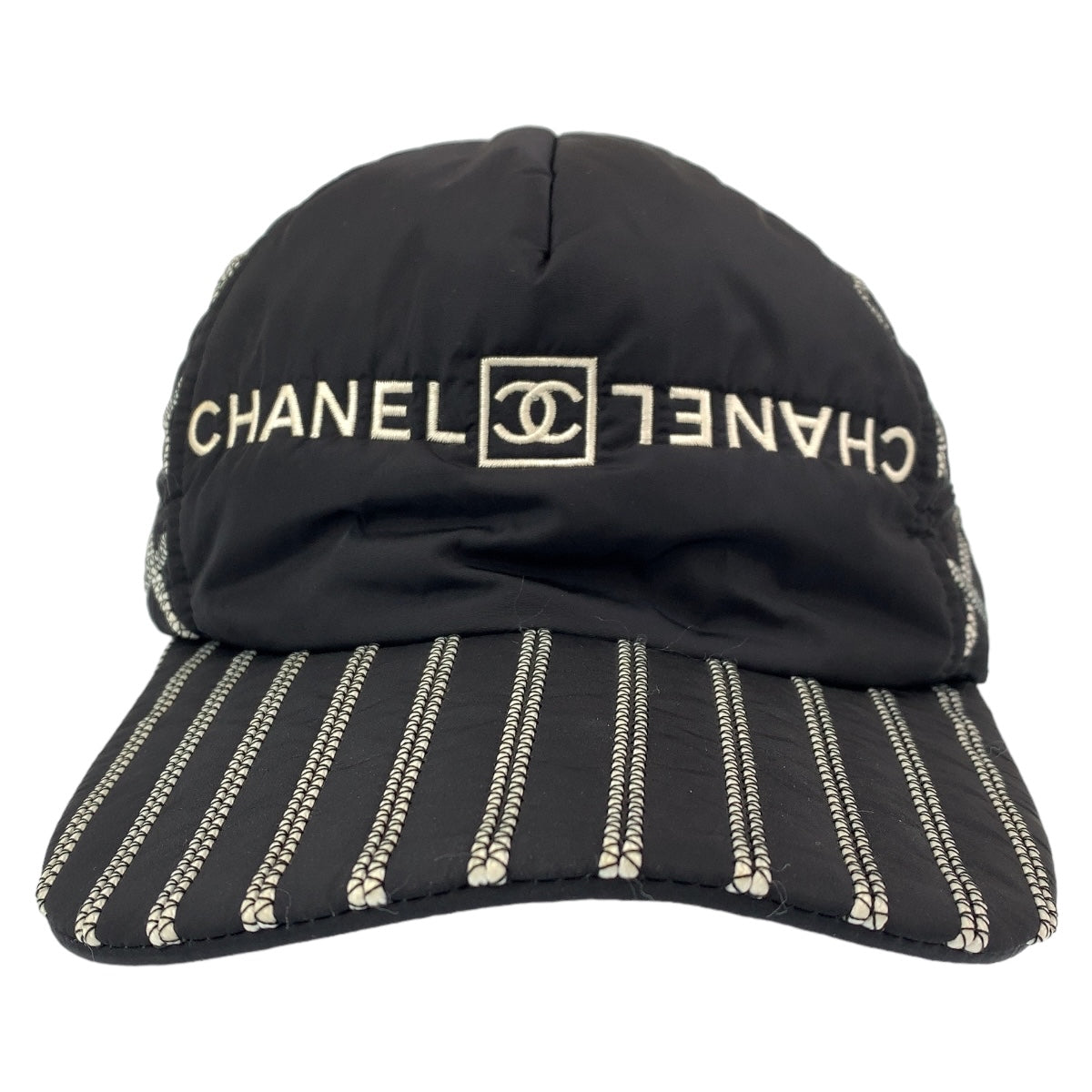 CHANEL シャネル スポーツライン ココマーク ブラック 黒 ホワイト 白 ポリエステル / ポリアミド / ナイロン キャップ 帽子  レディース