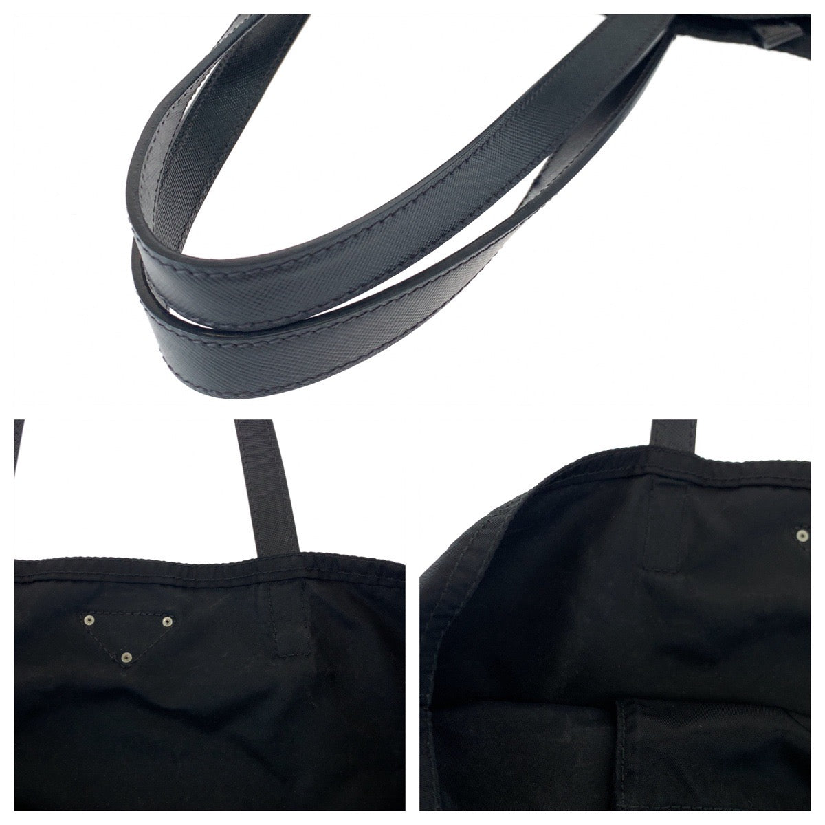 H-00572
PRADA プラダ テスート 三角ロゴプレート ブラック 黒 シルバー金具 ナイロン BN1068 トートバッグ ハンドバッグ  レディース