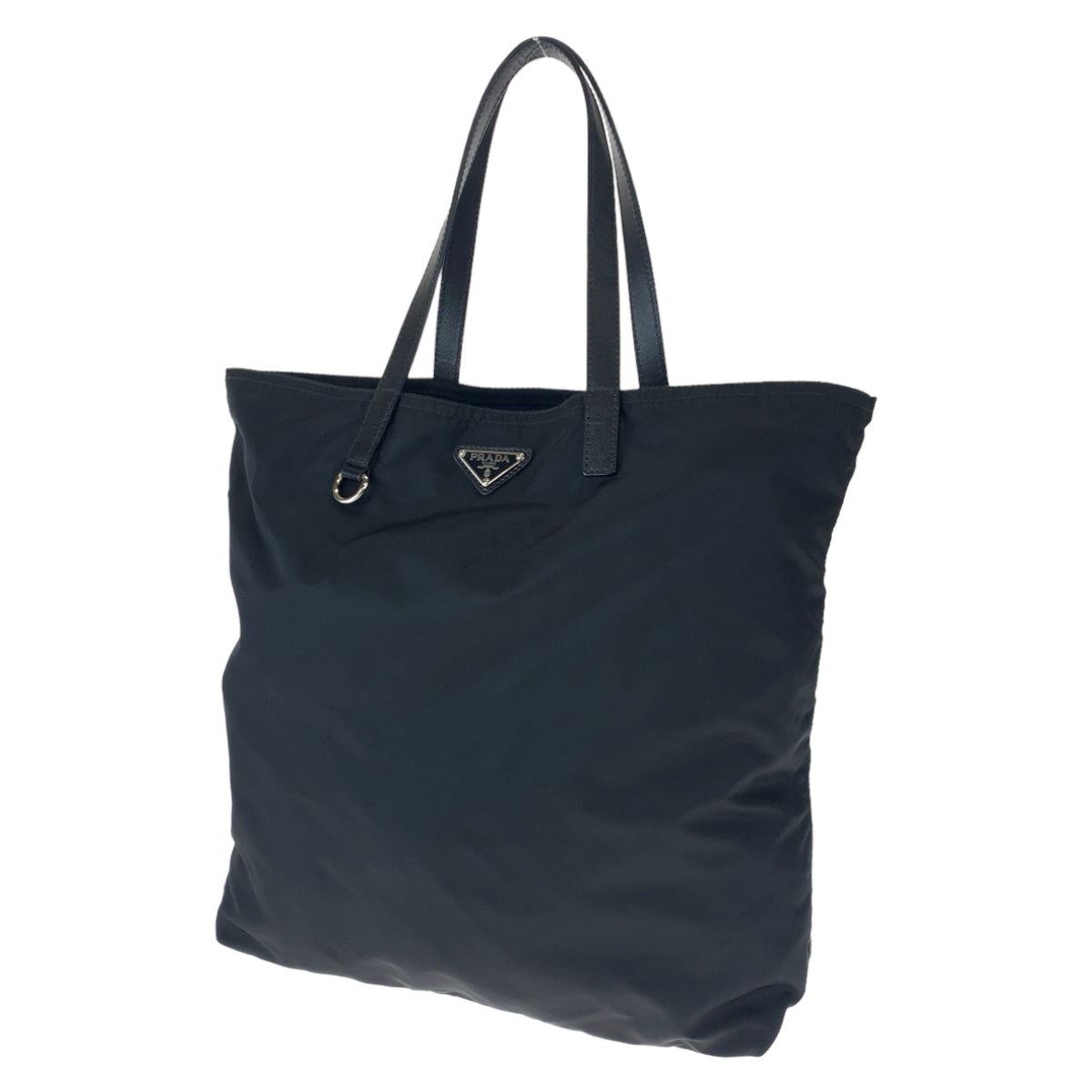 H-00572
PRADA プラダ テスート 三角ロゴプレート ブラック 黒 シルバー金具 ナイロン BN1068 トートバッグ ハンドバッグ  レディース