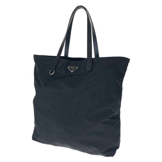H-00572
PRADA プラダ テスート 三角ロゴプレート ブラック 黒 シルバー金具 ナイロン BN1068 トートバッグ ハンドバッグ  レディース