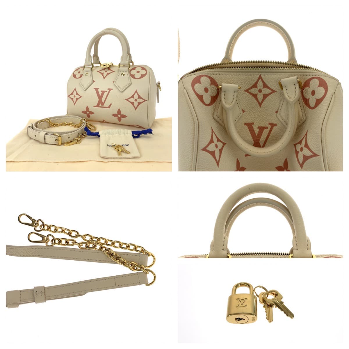 LOUIS VUITTON ルイヴィトン モノグラム アンプラント スピーディ バンドリエール20 ラテホワイト ホワイト 白 シャマロウピンク ピンク レザー M46397 ショルダーバッグ ハンドバッグ 2way  レディース