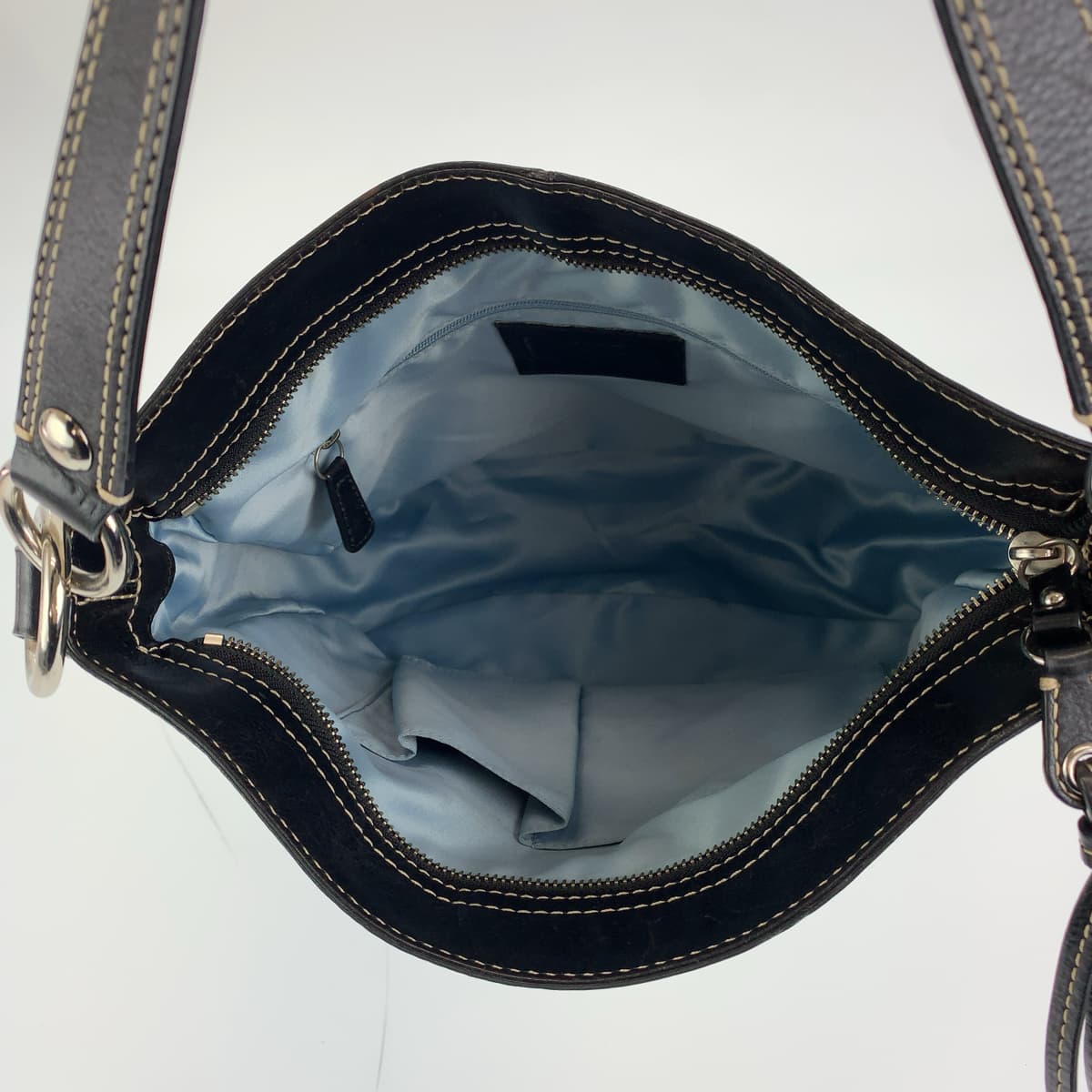 12552
COACH コーチ シグネチャー ブラック グレー シルバー金具 キャンバス ホーボー ショルダーバッグ ハンドバック  レディース