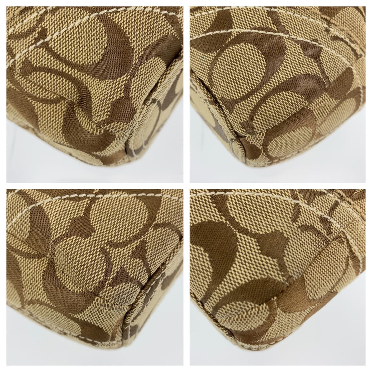 COACH コーチ シグネチャー ブラウン ベージュ 茶 キャンバス ショルダーバック 肩掛け  レディース