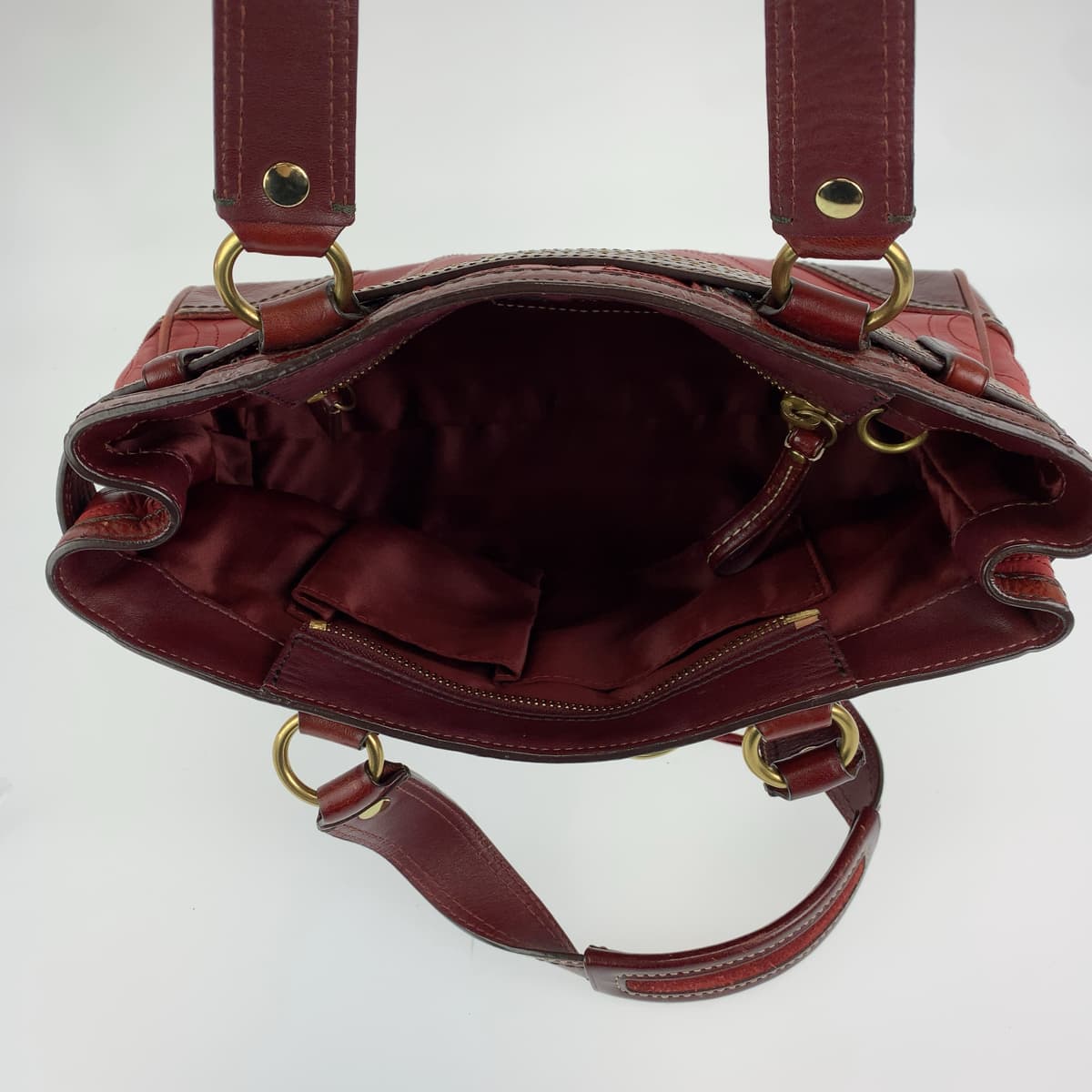 COACH コーチ シグネチャー レッド 赤 ピンク レザー ハンドバック 肩掛け  レディース