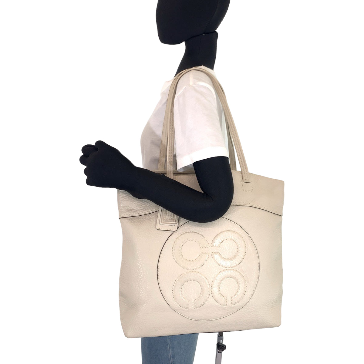 COACH コーチ オプアート ジュリア ホワイト 白 レザー 14967 トートバッグ ハンドバッグ  レディース