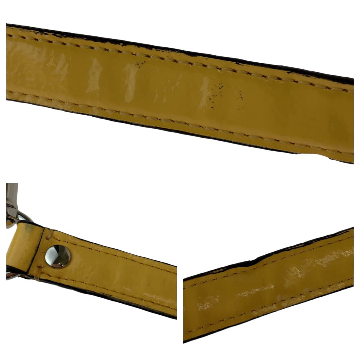 12551
 COACH Signature Brown Beige Canvas/Patent Hobo Shoulder Bag Handbag for Women