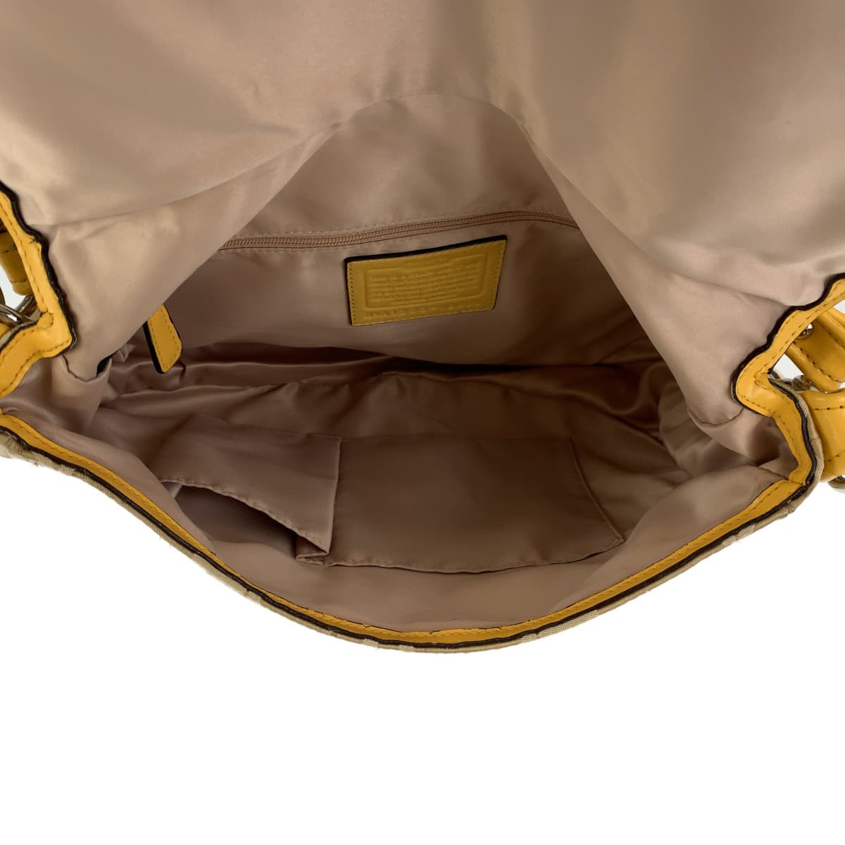 12551
 COACH Signature Brown Beige Canvas/Patent Hobo Shoulder Bag Handbag for Women