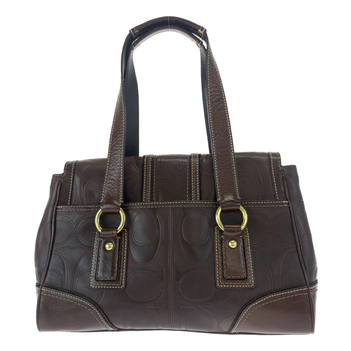 COACH コーチ シグネチャー ブラウン 茶色 ゴールド金具 レザー 11332 肩がけショルダー ハンドバッグ  レディース