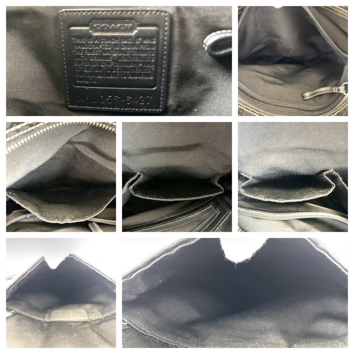 COACH コーチ ミニシグネチャー ブラック 黒 シルバー金具 キャンバス / レザー 6427 ハンドバッグ トートバッグ  レディース