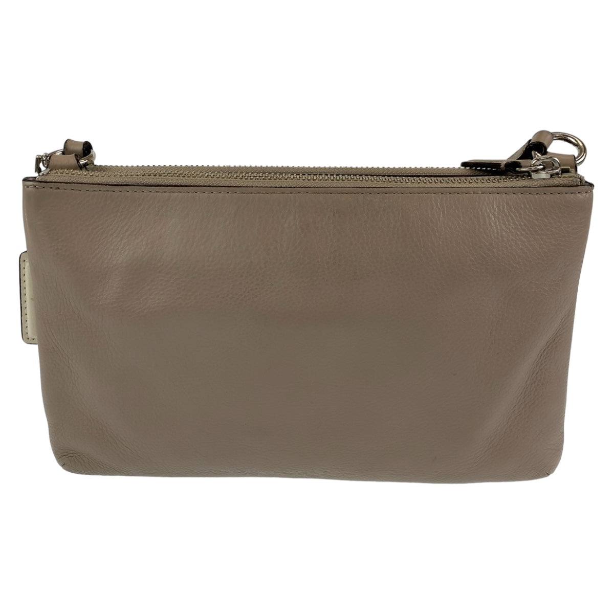 COACH コーチ グレー グレージュ シルバー金具 レザー ショルダーバック 斜め掛け  レディース