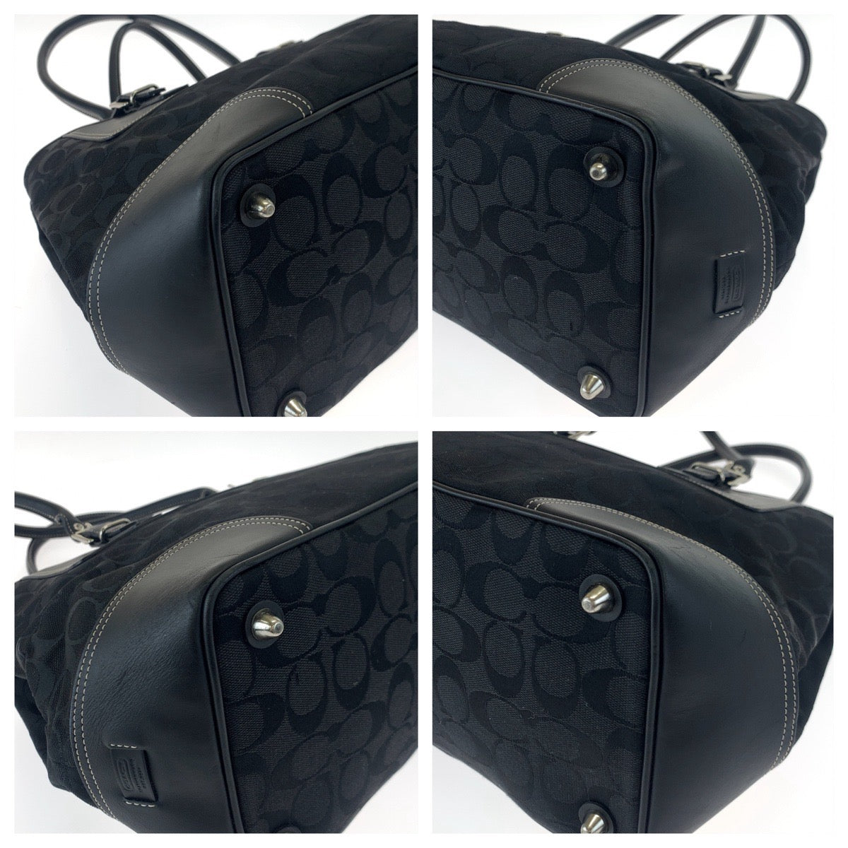 COACH コーチ シグネチャー ブラック 黒 キャンバス / レザー 6367 ショルダーバッグ ハンドバッグ  レディース