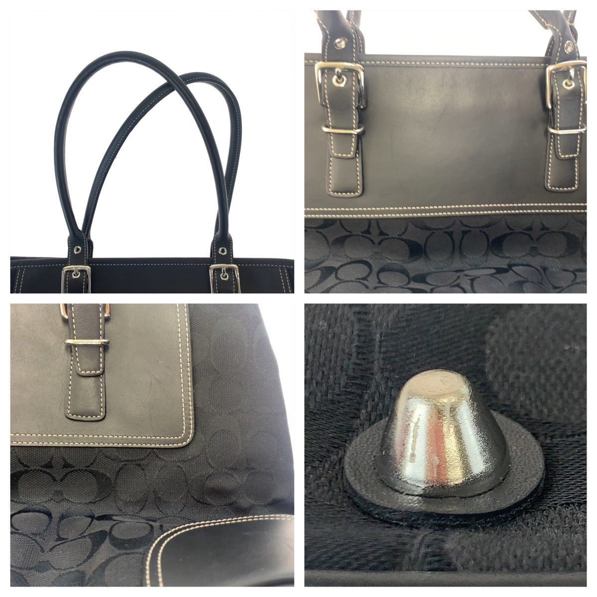 COACH コーチ シグネチャー ブラック 黒 キャンバス / レザー 6367 ショルダーバッグ ハンドバッグ  レディース