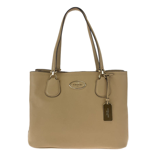 12549
COACH コーチ ベージュ シルバー金具 レザー トートバッグ ショルダーバッグ  レディース